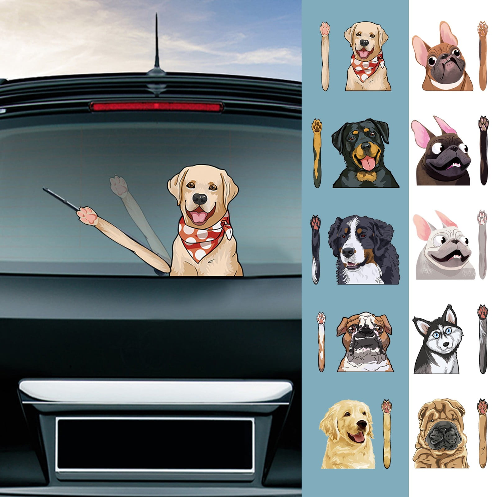 Clearance TOFOTL Sticker Pet Dog Wiper Sticker Car Rear Window Shaker