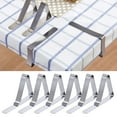 thumbnail image 1 of Tablecloth Clips 6 Packs Clips Flexible Stainless Steel Table Cloth Cover Clamps Table Cloth Holders Ideal For Picnics Graduation Party, 1 of 6