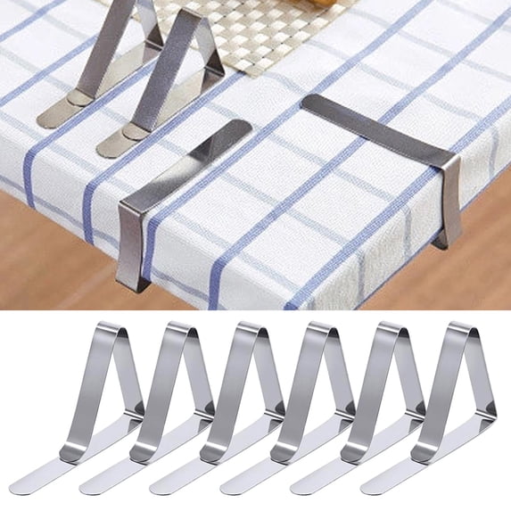 Tablecloth Clips 6 Packs Clips Flexible Stainless Steel Table Cloth Cover Clamps Table Cloth Holders Ideal For Picnics Graduation Party