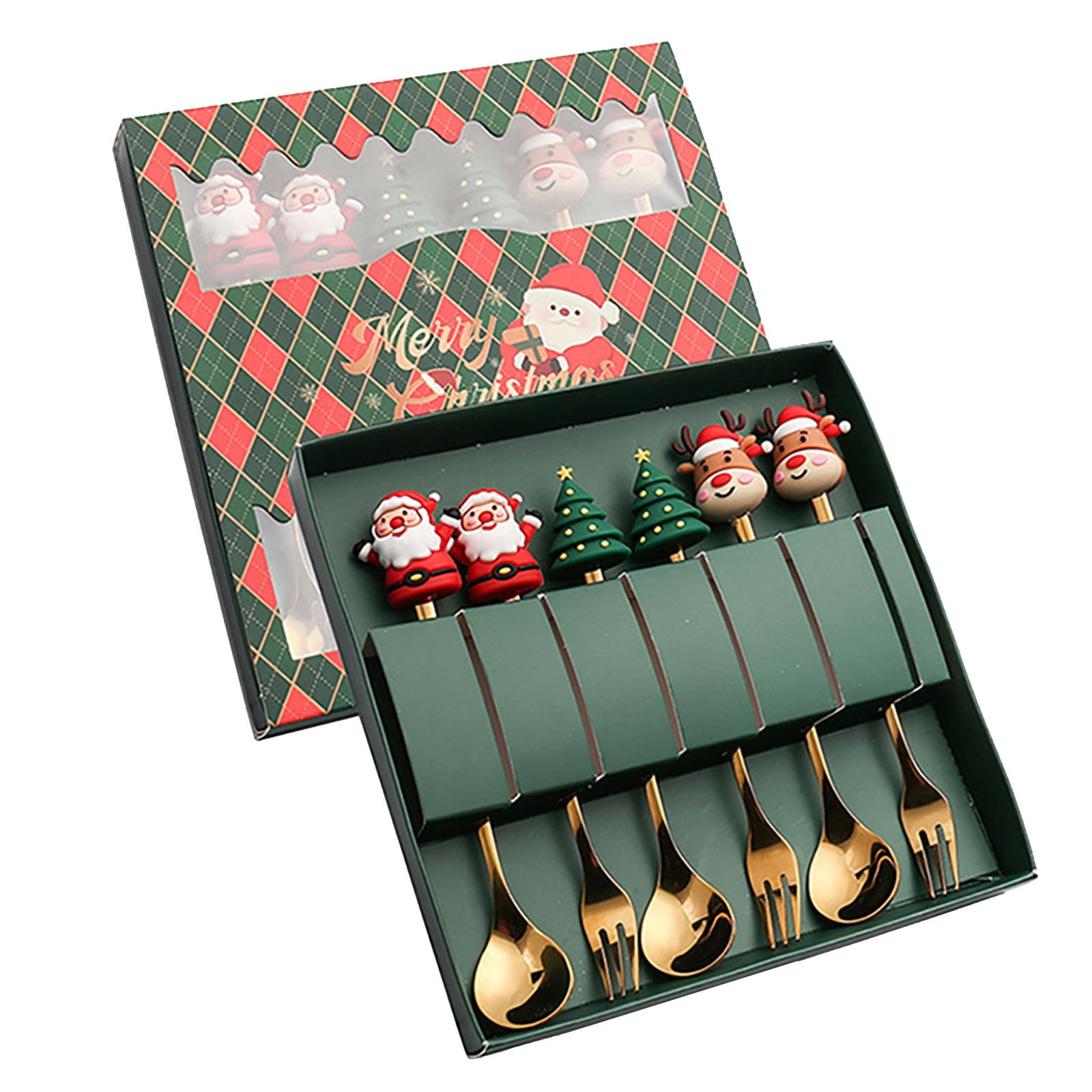 Clearance! Tableware under 1 Christmas Tableware Set Stainless Steel