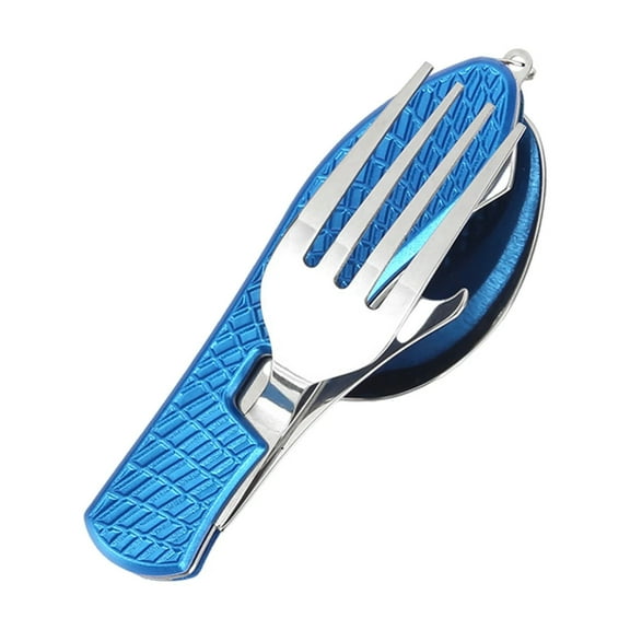 Clearance Tableware Under $5 4 In 1 Folding Camping Utensils Stainless Spoon Fork Combo Set Portable Multifunctional Lightweight Outdoor Tableware for Travel Backpacking Picnic