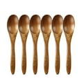 thumbnail image 1 of Clearance Tableware, 6pcs Solid Wooden Spoon Japanese Spoon Small Wooden Spoon Wooden Coffee Stirring Spoon Wooden Tableware, Home Decor, 1 of 5