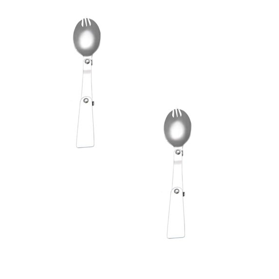 Clearance Tableware under $7 Foldable Spoons And Forks Are Suitable For Insulated Boxes Food Cans Portable Replacements And Stainless Spoons And Forks Are Suitable For Travel Camping Picnicking