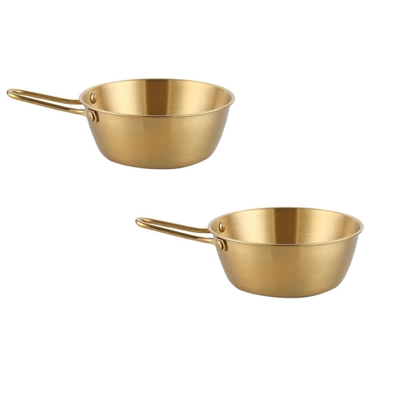 Clearance Tableware under $7 Kimchi Instant Ramen Ramyun Noodle Hot Pot Makgeolli Bowls Stainless Steel Korean Traditional Bowls For Makgeolli Korean Rice Wine Ramen Noodles Hiking Soup Dish Gold