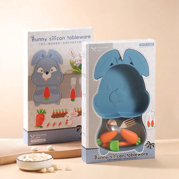 Clearance Tableware under $8 Infant And Toddler Suction Cup Integrated Grid Complementary Food Tableware Set Effectively The Baby From Moving Or Knocking Over The Plate.