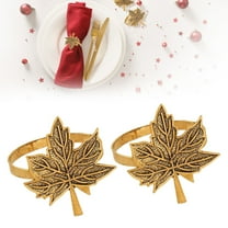 Clearance Tableware Autumn Napkin Rings Thanksgiving Napkin Holders Vintage Leaves Napkin Holder For Thanksgiving Day Fall Theme Autumn Table Decoration Gold