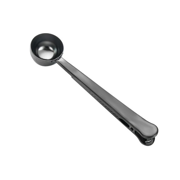 Clearance Tableware Coffee Clip Spoon Multifunctional Food Sealing Bag Mouth Clip Spoon Black