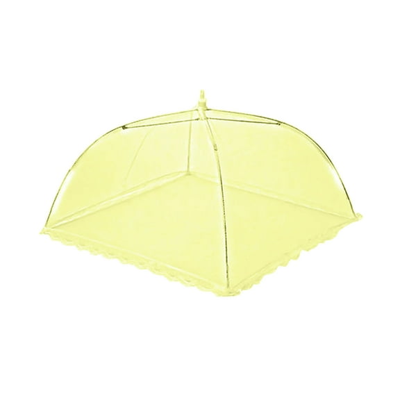 Clearance Tableware Large Pop-up Mesh Screen Food Cover Umbrella Tents Outdoor Picnic Food Covers Yellow