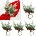 thumbnail image 1 of Set Of 6 Rustic Farmhouse Handcrafted Wood and Needle-Stitched Berry Napkin Rings for Christmas, Thanksgiving, and Holidays, 1 of 9