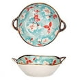 thumbnail image 1 of Clearance Tableware Pasta Bowl Dinnerware for Kitchen with Double Handles Rustic Porcelain Pasta Bowl Japanese for Cereal Pasta Ramen Salad and Soup Underglaze Print, 1 of 5
