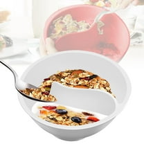 Clearance Tableware Separated Cereal Bowl Split Cereal Bowl Anti Soggy Snack And Dip Bowls Dry Separated Oatmeal Bowl Partitioned Versatile Large Capacity White