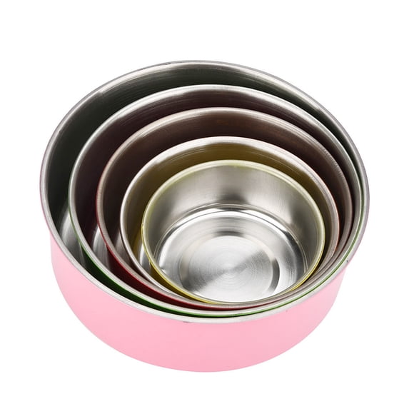 Clearance! Tableware Stainless Steel Colorful Fresh-Keeping Bowl, Dienrx Stainless Kitchen Storage Set Home Bowl 5 Pcs Mixing Container Food Kitchen,Dining & Bar
