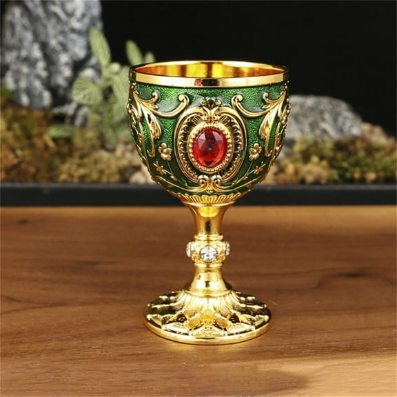 Clearance Tableware Vintage Medieval Goblet Drinking Glass Party Supplies Handmade Novelty Engraving Metal Wine Cup Desktop Decoration D
