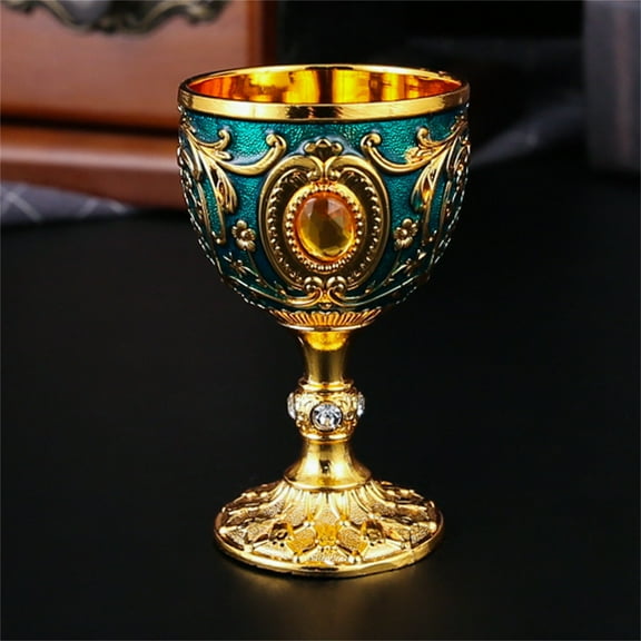Clearance Tableware Vintage Medieval Goblet Drinking Glass Party Supplies Handmade Novelty Engraving Metal Wine Cup Desktop Decoration F