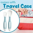 thumbnail image 1 of Clearance Tableware under $5 2Pcs/Set Children Tableware Bendable Design Portable Utensils Toddler Feeding Auxiliary Spoon Fork For Toddler, 1 of 7