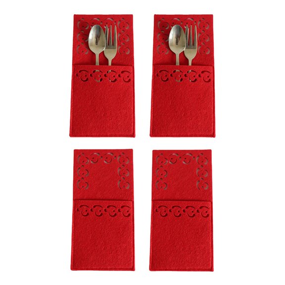 Clearance Tableware under $5,4PCS New Christmas Tree Cutlery Knife And Fork Cover Table Decoration