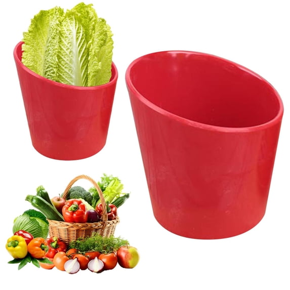 Clearance Tableware under $5 A5 Vegetable Bucket Imitation Porcelain Lettuce Bucket Plastic Vegetable Bowl Seasoning Slanted Bowl Hot Pot Tableware