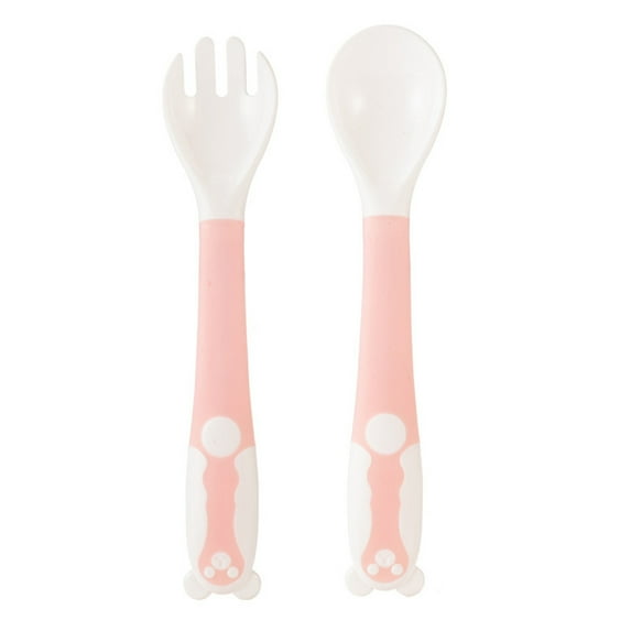 Toothpick Holders Decorative Baby Cutlery Easy Grip Heat-Resistant Twistable Self Feeding Learning Spoon Fork