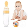 thumbnail image 1 of Clearance Tableware under $5,Children With Suction Cup Rice Paste Bottle Children Training Silicone Baby Bottle Spoon Auxiliary Food Bottle Can Stand, 1 of 9