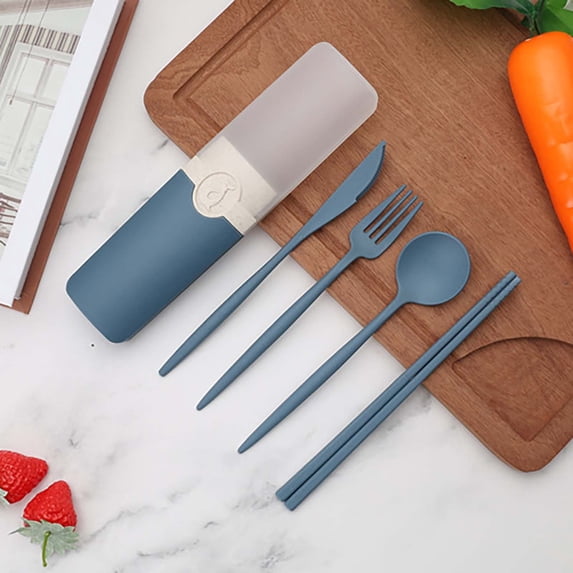 Clearance Tableware under $5,Portable Tableware Fork Spoon And Chopsticks Set Storage Box Five Piece Set