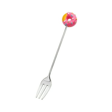 Clearance Tableware under $5,Stainless Steel Sweet Donut Dessert Fork Coffee Spoon And Stirrer