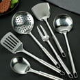 thumbnail image 1 of Clearance Tableware under $7 6 Stainless Kitchen Cooking Utensil Set Serving Tools Server Spatula Spoon, 1 of 9