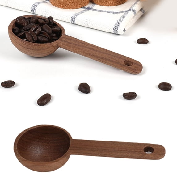 Clearance Tableware under $7 Wooden Coffee Spoon In Walnut Coffee Measuring For Coffee Ground Or Tea Home Kitchen Accessories Coffee 1 Pack