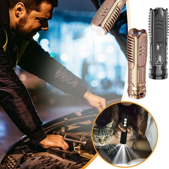 Clearance Tactical Flashlight Strong Light Flashlight USB Charging Bright Long Range Mini Portable Multi Functional Household Light