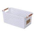 Clearance! Tanune Plastic Storage Basket Desktop Weave Basket with