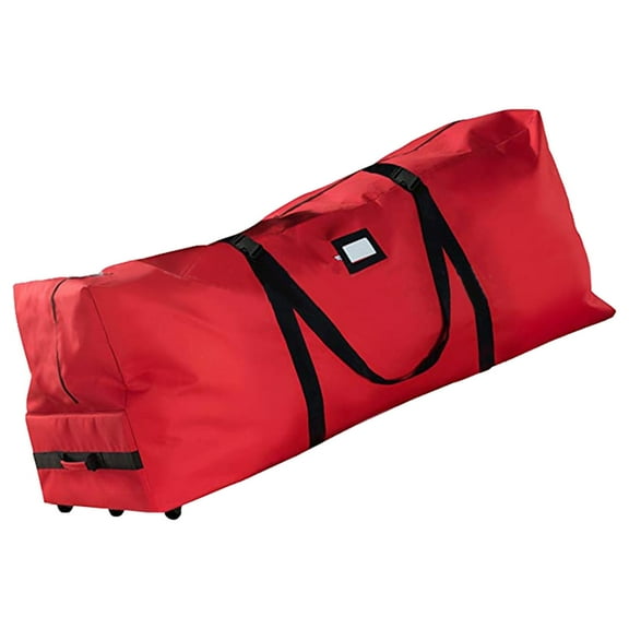 Taotanxi Large Christmas Tree Organiser Rolling Trolley Case Heavy Duty Christmas Tree Organiser (59 Inches L X 19.6 Inches W X 24.8 Inches H) Red