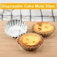 thumbnail image 1 of Clearance Tart Cup Cake Tool Mould Lined Baking Aluminum Cupcake Tin 50PCS Cookie Cake Mould Sliver, 1 of 9