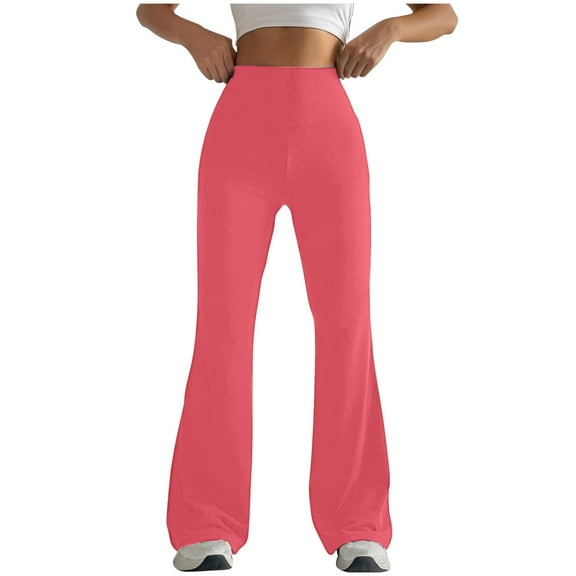 Clearance!Tbopshirt Flare Yoga Pants for Women,Flare Leggings with Tummy Control,Solid Color High-Waisted Wide Leg Tight Fitting Hip Shaping Flared Pants,S-XXL