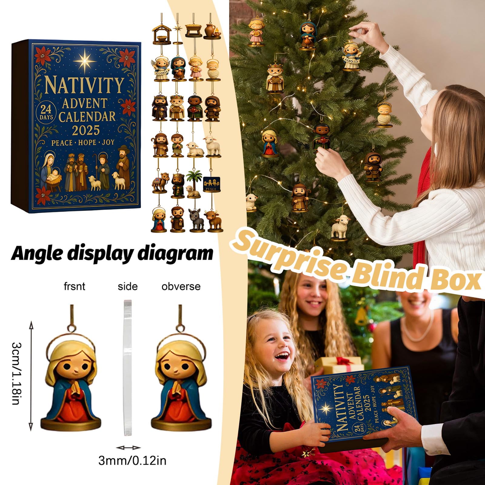 Clearance!The Birth Of Jesus Advent Calendar 2025,24pcs Countdown