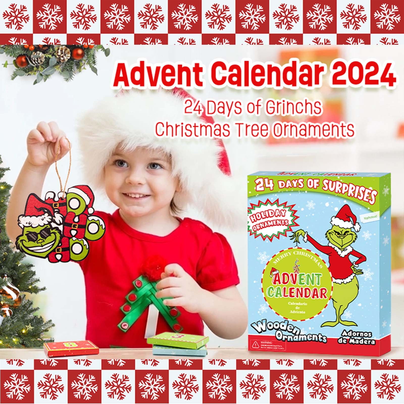 Clearance The Grinch Wivi Christmas Advent Calendar 2024, 24 Days