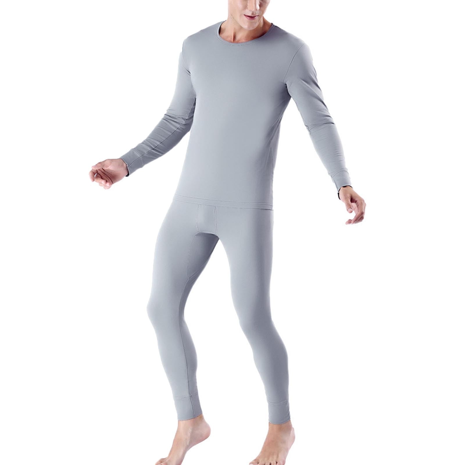 Mens Thermal Insulated Underwear Fleece Base Layer Top & Bottom Set Long  Johns