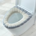 thumbnail image 1 of Thicker Bathroom Toilet Seat Cover Pads Soft Comfortable Toilet Seat Cushion Cover Stretchable Toilet Seat Warmer Easy Installation Cushioned Lid Covers, 1 of 9