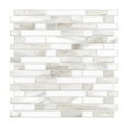 thumbnail image 1 of Clearance! Thicker Design Peel And Stick Adhesive Stick On Tile Backsplash For Kitchen And Bathroom Beige & White 12”×12” 1 Sheets, 1 of 8