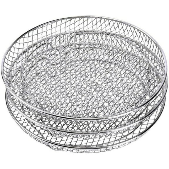 Clearance! Three-Layer Round Dehydration Rack, Dienrx Stainless Steel Stackable Dehydrator Rack 3 Pack Air Fryer Basket Tray Air Fryer Accessories