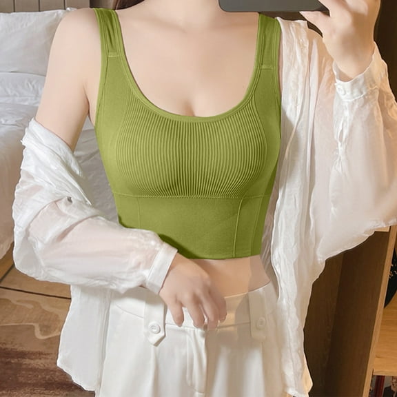 Titcea Bras for Women Back Smoothing No Underwire Chest Wrapping Ventilate Sports Bras with Pad Support and Lift Soft Comfortable Sleep Bra Underwear