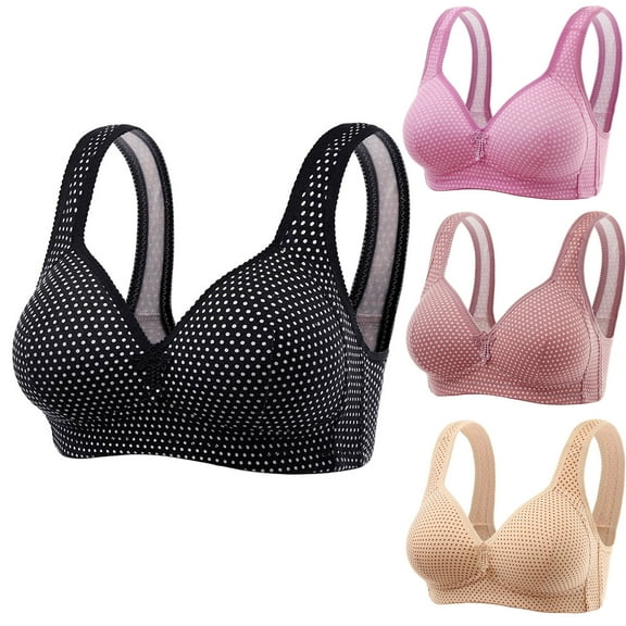 Titcea Bras for Women Plus Size Fashion Print Push Up Gathered Together Side Closure No Underwire Bra Soft Comfort Daily Bra Underwear, Gifts for Her