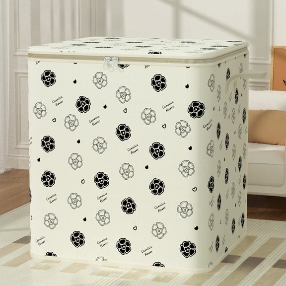 Clearance! Titcea Clothes Storage Bins with Lids, 220L Large Capacity Double Zipper Cute Organizers Storage Containers with Reinforced Handle for Clothing, Blanket, Comforters, Bed Sheets, Toys