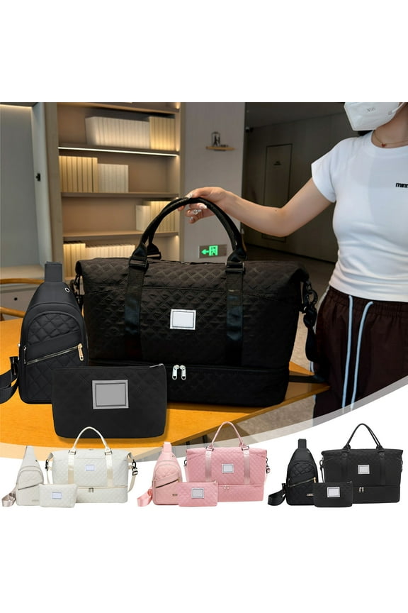 Clearance! Titcea Duffle Bag for Women(3PC), Large Capacity Travel Garment Bags & Cosmetic bag & Shoulder Crossbody Bag Set, Gifts for Mom/Her