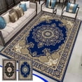 thumbnail image 1 of Clearance! Titcea Large Vintage Symmetrical Boho Rugs for Living Room, Oil Resistants Washable Persian Carpet Non Slip Rugs for Home Decor, 5'x7', Blue, 1 of 8