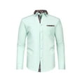 thumbnail image 1 of Titcea Men's Dress Shirts Lapel Buttons Plaid Lining Long Sleeve Business Shirts with Pocket, Stylish Casual Blouse for Wedding/Party/Holiday, 1 of 9