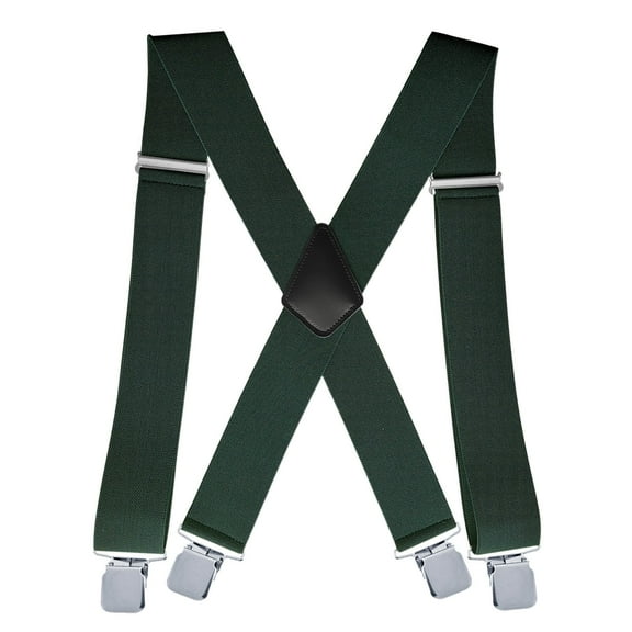 Clearance! Titcea Suspenders for Men: 2-Inch Wide, Sturdy Clips, X-Back, Adjustable Elastic Heavy Duty Men's Suspenders for Work Pants/Jeans