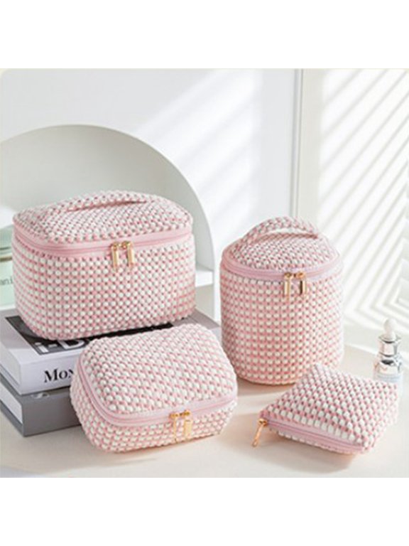 Clearance! Titcea Toiletry Bag, 4 Pack Travel Cosmetic Bag Set Makeup Bag for Women Pouch Portable Toiletry Bag Organizer Coquette Vintage Puffy Travel Essential