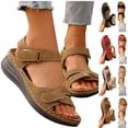 thumbnail image 1 of Clearance! Titcea Women's Sandals Wedge Arch Support Adjustable Straps Low Heel Trendy Slip-on Sandals, Summer Outdoor Casual Walking Beach Shoes Lightweight Breathable Wicking Slippers, 1 of 9