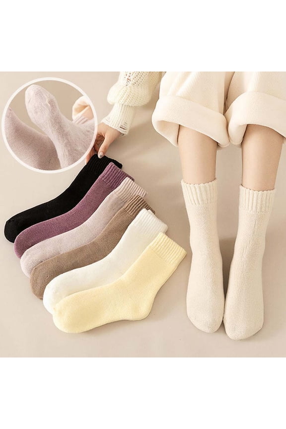 Clearance Today Sales! 3 Pairs Of Winter Thermal Socks, Plush Socks For Children, Winter Thick And Warm Wool Socks For Women, Medium Length Floor Socks Warehouse Sale