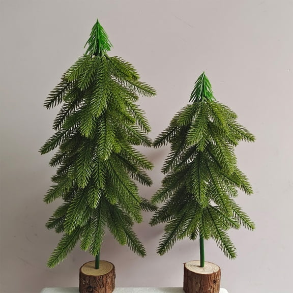 Artificial Christmas Tree Green Round Wooden Base Simulation Christmas Tree Desktop Decorations Home Ornaments Artificial Christmas Tree Decoration Tree