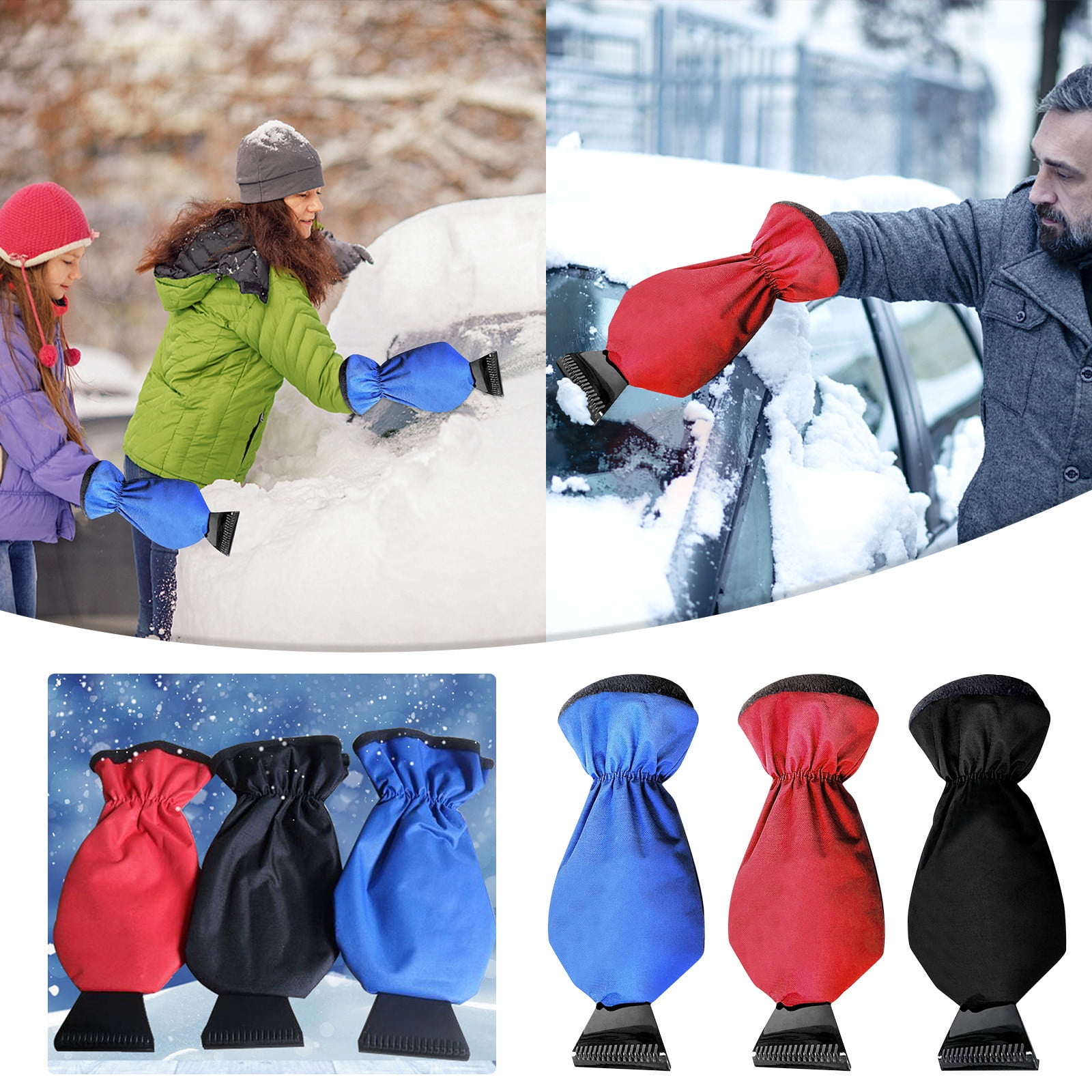 Clearance Today Sales! Car Vehicle Warm Gloves Scraper Snow Ice